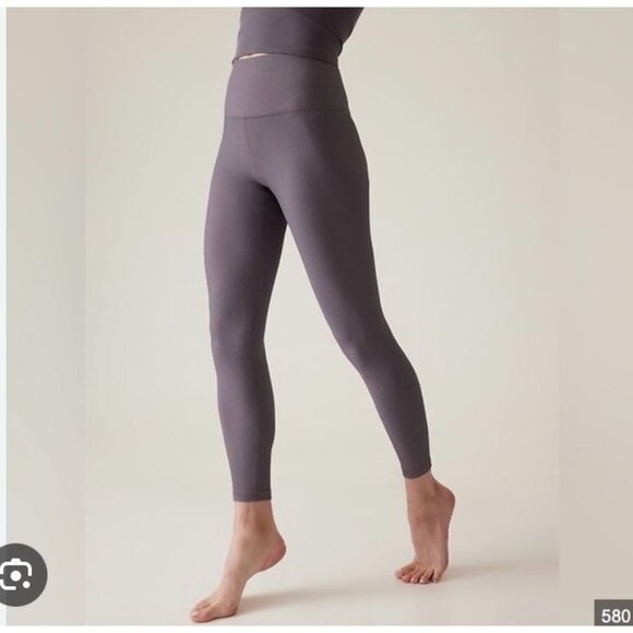 Athleta Pants - Athleta Elation Rib Tight Sz S Nightfall Purple
